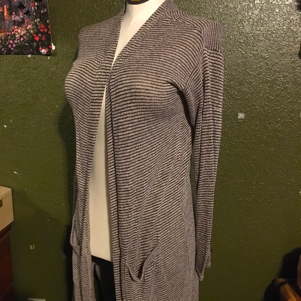 Long Stripped Cardigan
